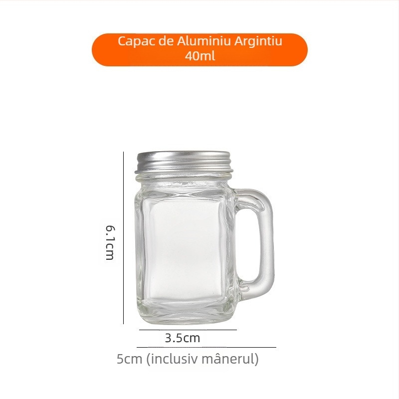 Amazon 40ml Mini pahar cu mâner pahar mic de vin 120ml cafea ceai lapte ceașcă Mason Cup