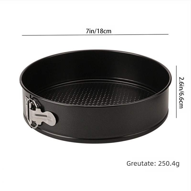 În stoc, placă rotundă antiaderentă îngroșată, cu cataramă de blocare, cu fund pentru tort, placă de pizza, cataramă din oțel carbon, placă de copt 4/7/9