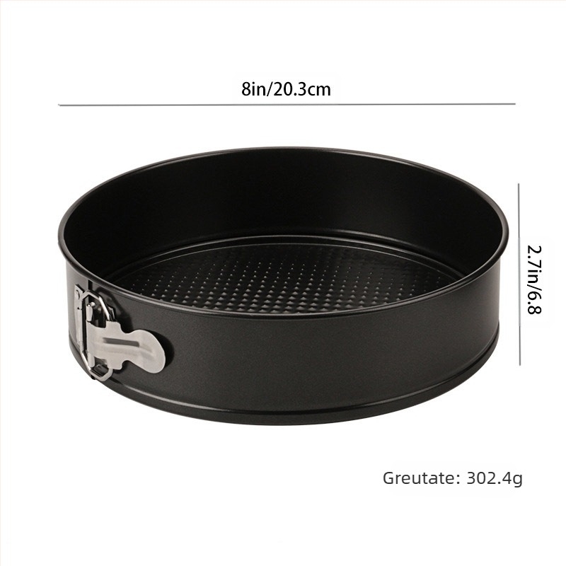 În stoc, placă rotundă antiaderentă îngroșată, cu cataramă de blocare, cu fund pentru tort, placă de pizza, cataramă din oțel carbon, placă de copt 4/7/9