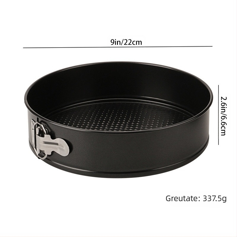 În stoc, placă rotundă antiaderentă îngroșată, cu cataramă de blocare, cu fund pentru tort, placă de pizza, cataramă din oțel carbon, placă de copt 4/7/9