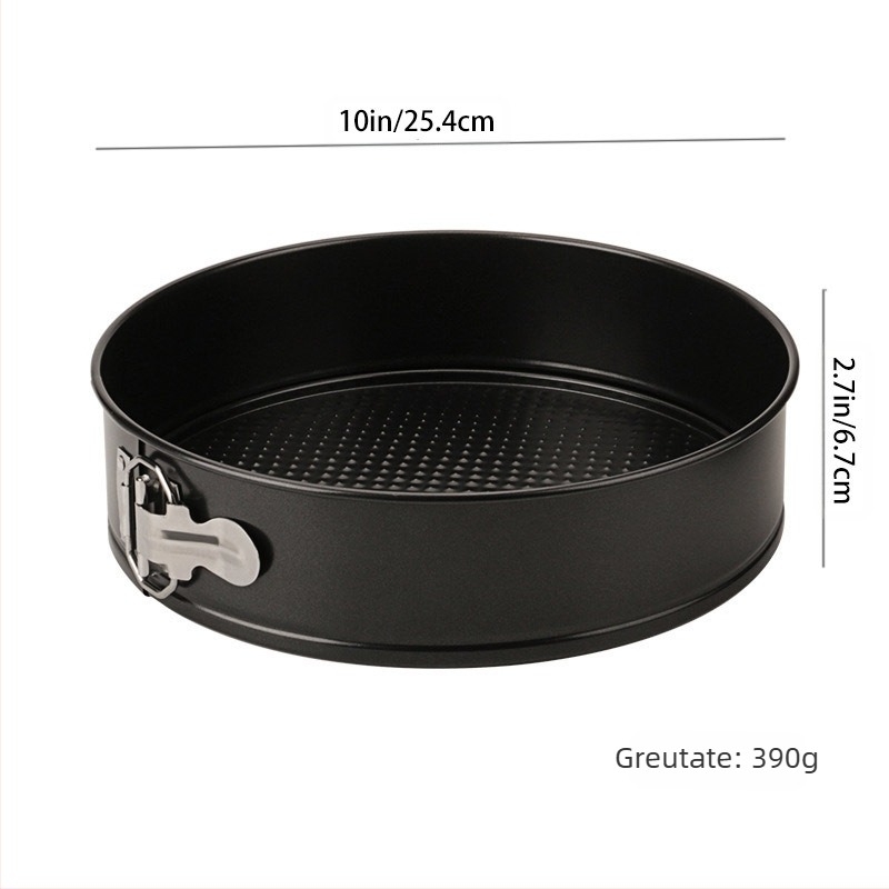 În stoc, placă rotundă antiaderentă îngroșată, cu cataramă de blocare, cu fund pentru tort, placă de pizza, cataramă din oțel carbon, placă de copt 4/7/9
