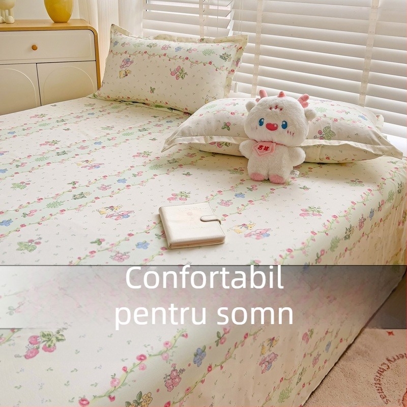 Foi de șlefuit din bumbac spălate cu apă, mici, proaspete, prietenoase cu pielea, pentru dormitor studențesc, set simplu de trei piese, single și dublu, en-gros