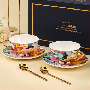 Ceașcă de cafea Medo, din porțelan de înaltă calitate, set de ceai pentru ceaiul de după-amiază, costum pentru prietena de ziua de naștere, cadou de nuntă