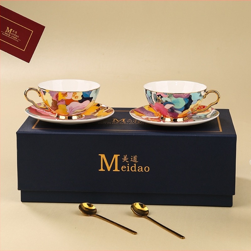 Ceașcă de cafea Medo, din porțelan de înaltă calitate, set de ceai pentru ceaiul de după-amiază, costum pentru prietena de ziua de naștere, cadou de nuntă