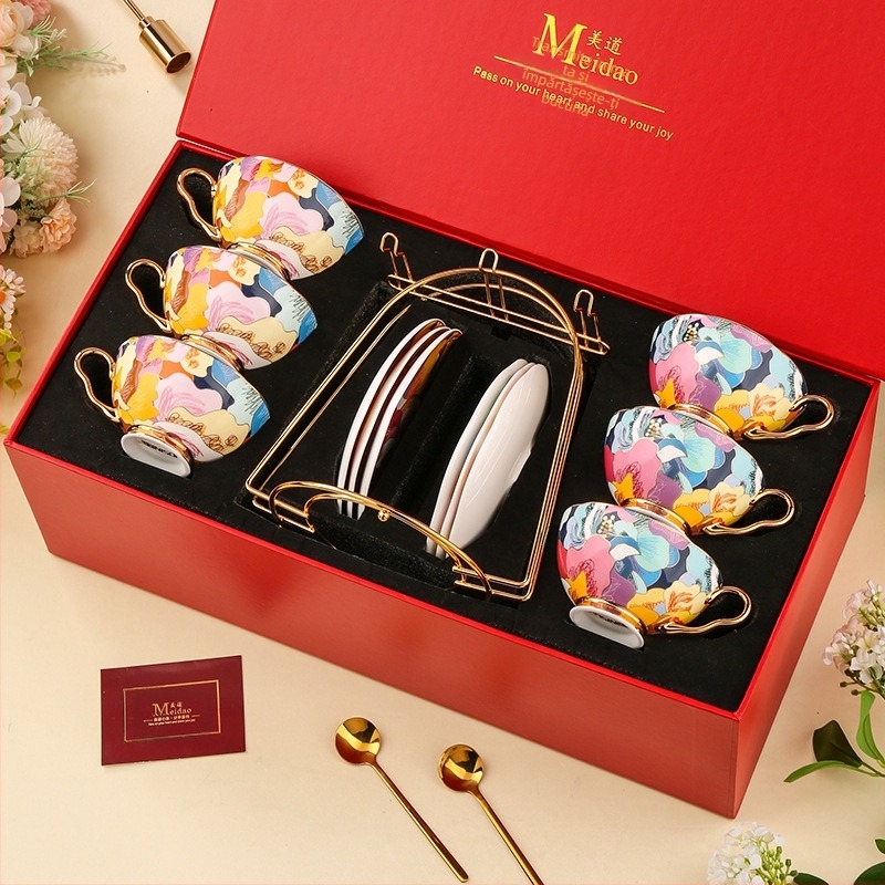 Ceașcă de cafea Medo, din porțelan de înaltă calitate, set de ceai pentru ceaiul de după-amiază, costum pentru prietena de ziua de naștere, cadou de nuntă