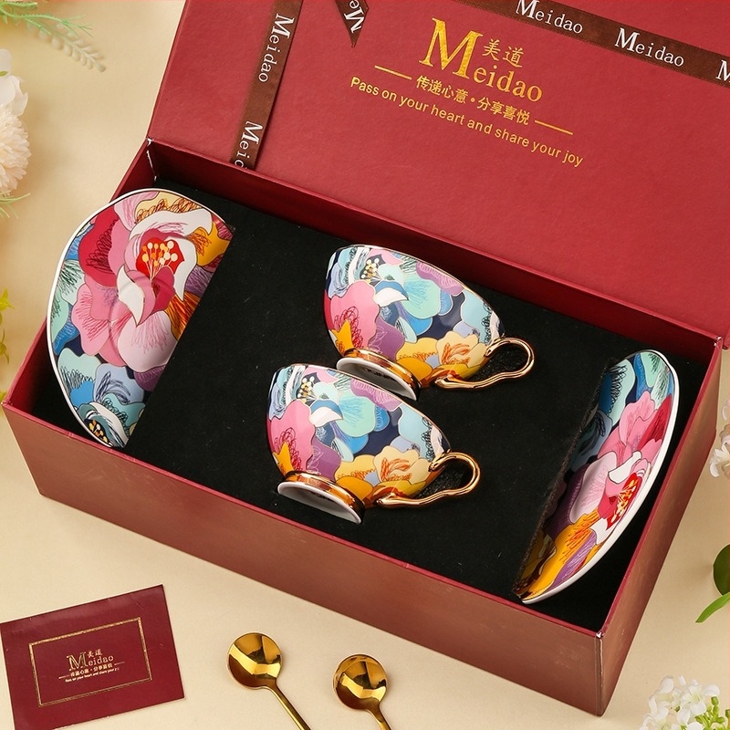 Ceașcă de cafea Medo, din porțelan de înaltă calitate, set de ceai pentru ceaiul de după-amiază, costum pentru prietena de ziua de naștere, cadou de nuntă