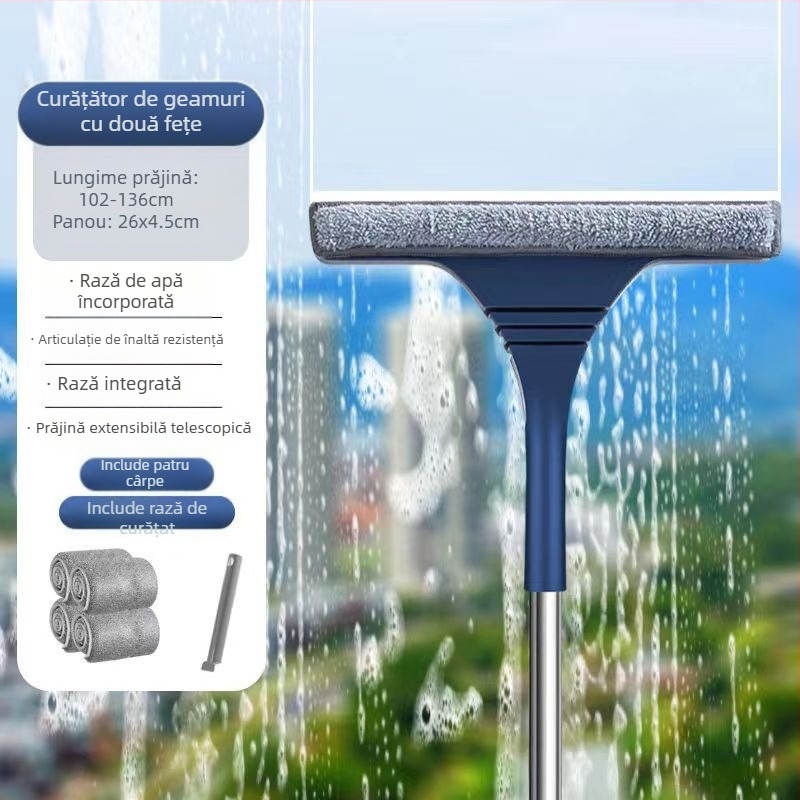 Ștergător de geamuri pentru uz casnic, ștergător de geamuri exterioare înalte, curățare față-verso, ștergător special de geamuri, curățător de geamuri