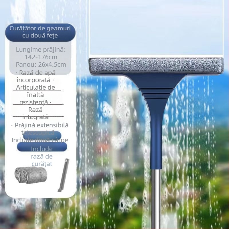 Ștergător de geamuri pentru uz casnic, ștergător de geamuri exterioare înalte, curățare față-verso, ștergător special de geamuri, curățător de geamuri