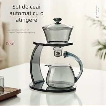 Set de ceai leneș, ceainic magnetic, set de ceai din sticlă, aparat de ceai semiautomat magnetic, birou și casă