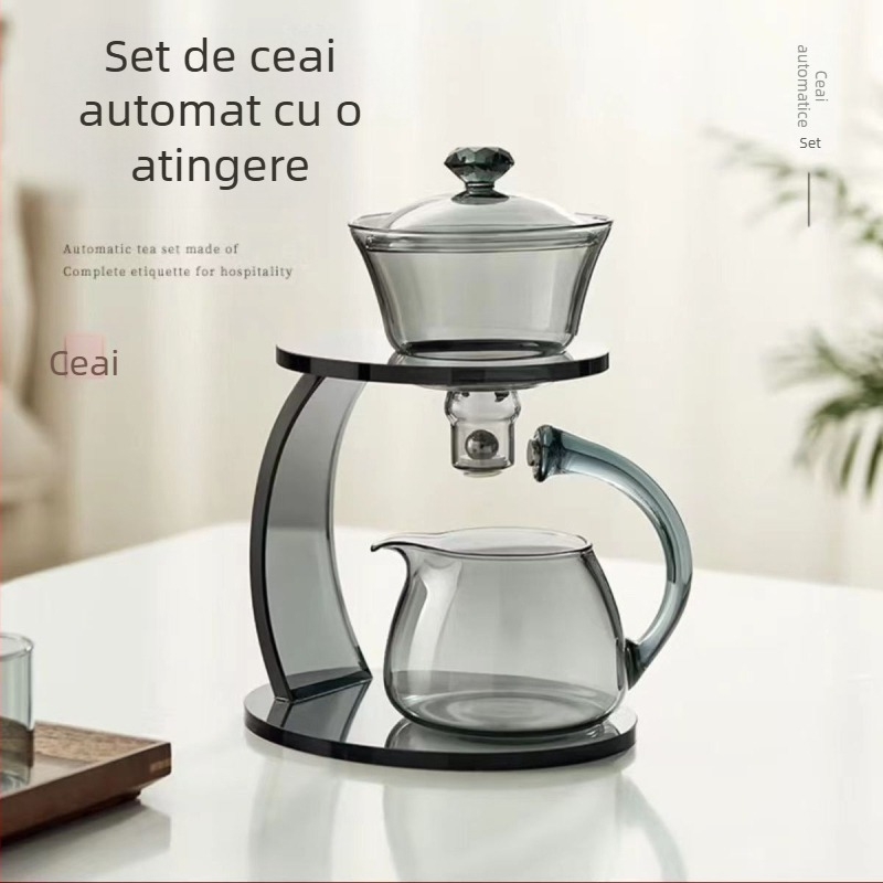 Set de ceai leneș, ceainic magnetic, set de ceai din sticlă, aparat de ceai semiautomat magnetic, birou și casă