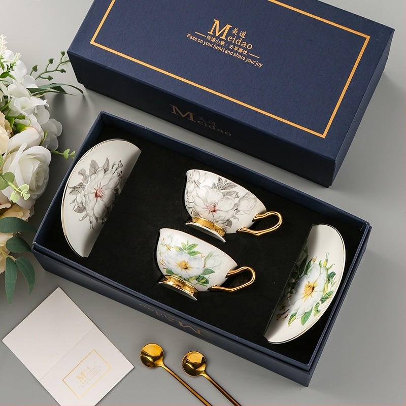 Ceașcă de cafea Meitao Tea Garden cu limbaj secret, set de cești rafinat pentru cupluri, cadou de ziua de naștere pentru prietenă