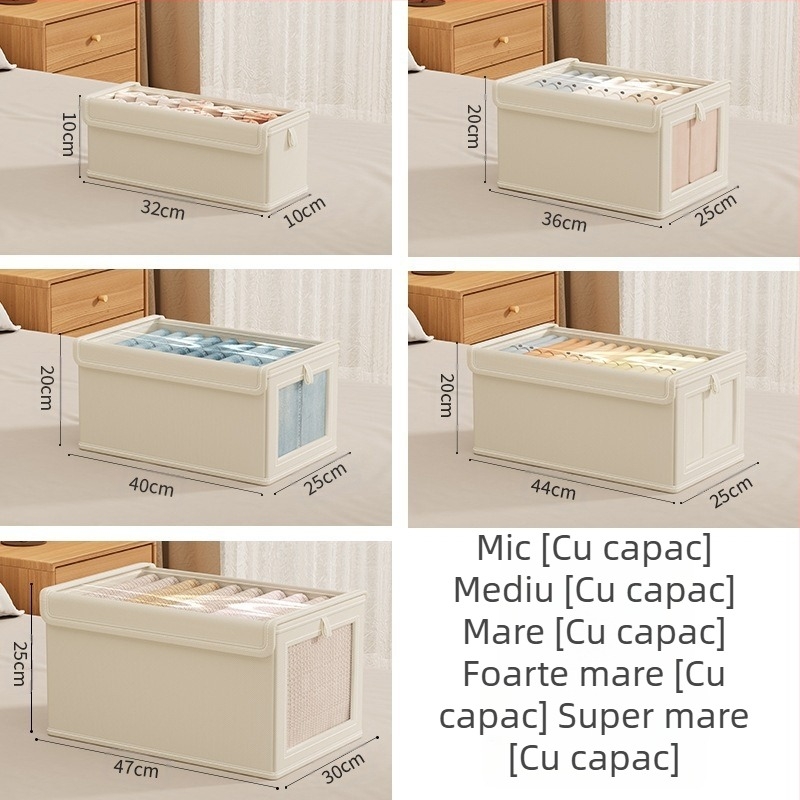 Plasă pentru fereastra din față cu capac, cutie de depozitare anti-praf, cutie de depozitare pentru colanți, cămașă, pliabilă, cutie de depozitare pentru haine spălate