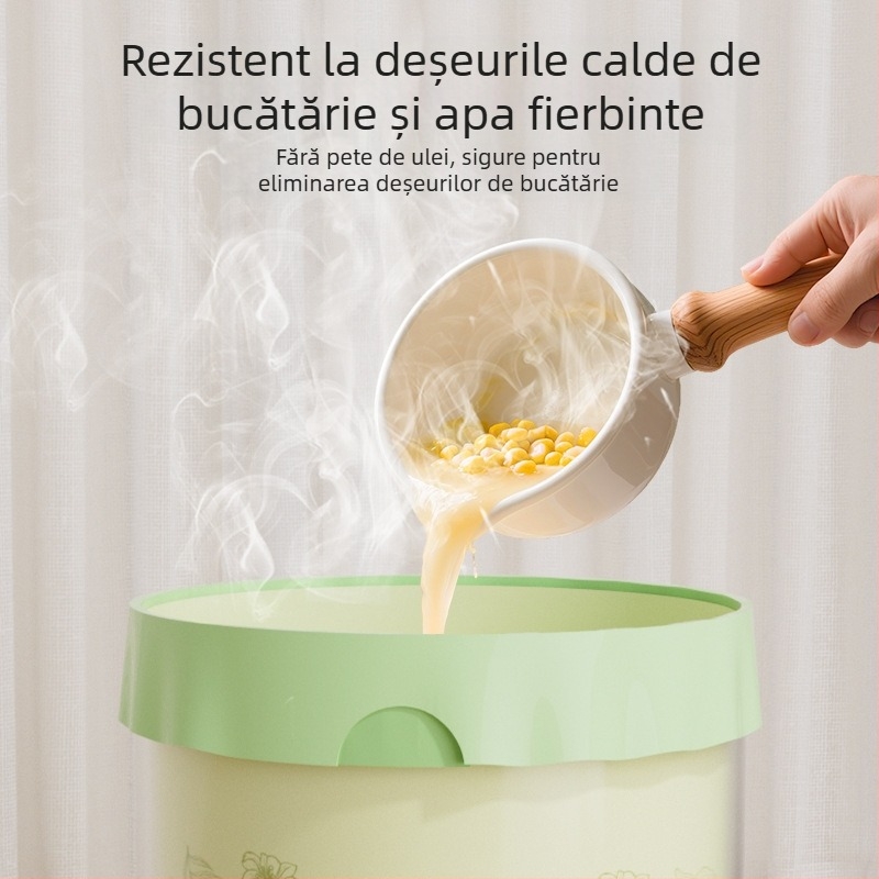 Saci de gunoi din mugwort, 100 de bucăți, tip cordon de uz casnic, saci de gunoi anti-rupere, îngroșați și nu se rup ușor, saci de gunoi cu cordon