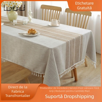 Față de masă impermeabilă, stil Ins, dreptunghiulară, din bumbac și in, față de masă, capac, prosop, față de masă, rezistentă la ulei, impermeabilă, antiderapantă