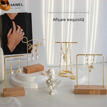 Suport de bijuterii din rășină aurie creativă la fața locului transfrontalieră, suport de afișare pentru bijuterii, inel, cercei, colier, brățară