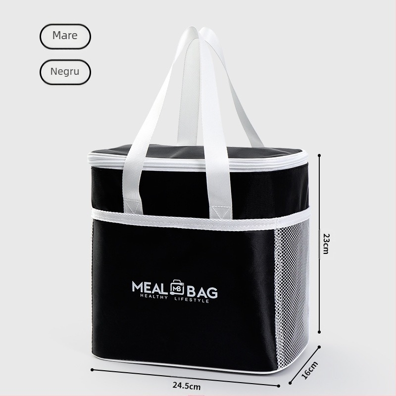 Geantă de mână cu izolație pentru cutie de prânz, geantă de picnic în aer liber, geantă de masă de mare capacitate pentru birou și studenți, geantă de prânz