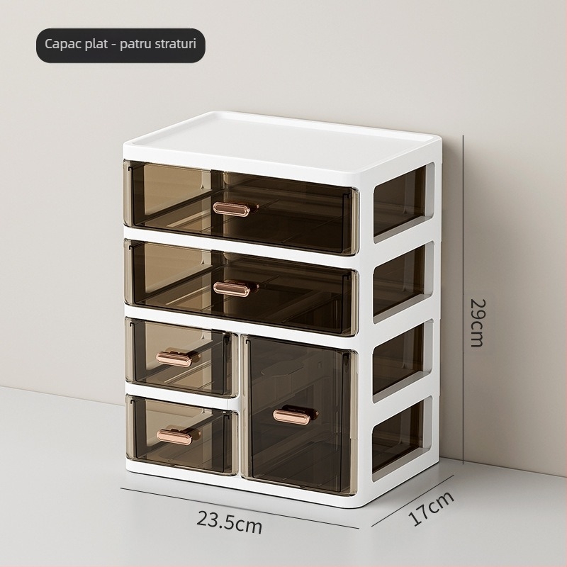 Cutie de depozitare de mare capacitate pentru birou, cutie de toaletă, suport pentru finisare pentru îngrijirea pielii, pentru studenți, cutie de depozitare cu sertar multi-strat