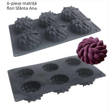 Shenhong alb 6 chiar Santa Anna floare tort silicon mucegai dressing suprafață sablare mousse DIY franceză desert copt