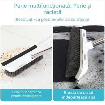 Perie de podea pentru toaletă, perie de podea cu mâner lung, perie de toaletă pentru baie, perie de curățare a părului dur, faianță, multifuncțională