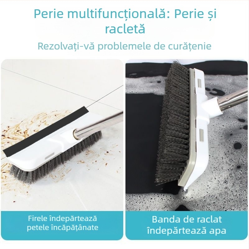 Perie de podea pentru toaletă, perie de podea cu mâner lung, perie de toaletă pentru baie, perie de curățare a părului dur, faianță, multifuncțională