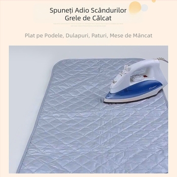 Masă de călcat din bumbac îngroșat, argintiu, de uz casnic, pliabilă, portabilă, pentru călătorii, hotel, dormitor, birou, călcat, pad