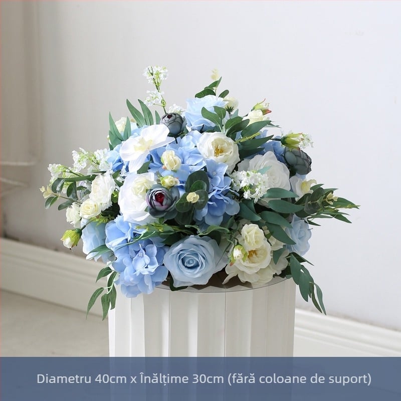 Livrare auto ceremonie fereastră nuntă decor stil flori artificiale decor flori false 4s magazin bun venit Kt marca coloană romană decor