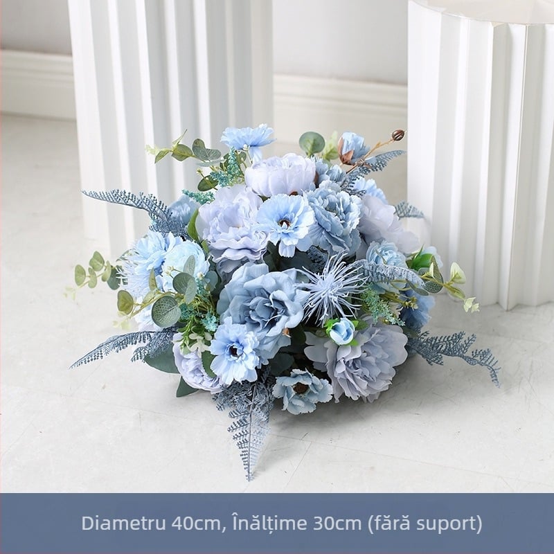 Livrare auto ceremonie fereastră nuntă decor stil flori artificiale decor flori false 4s magazin bun venit Kt marca coloană romană decor