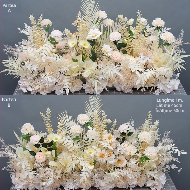 Livrare auto ceremonie fereastră nuntă decor stil flori artificiale decor flori false 4s magazin bun venit Kt marca coloană romană decor