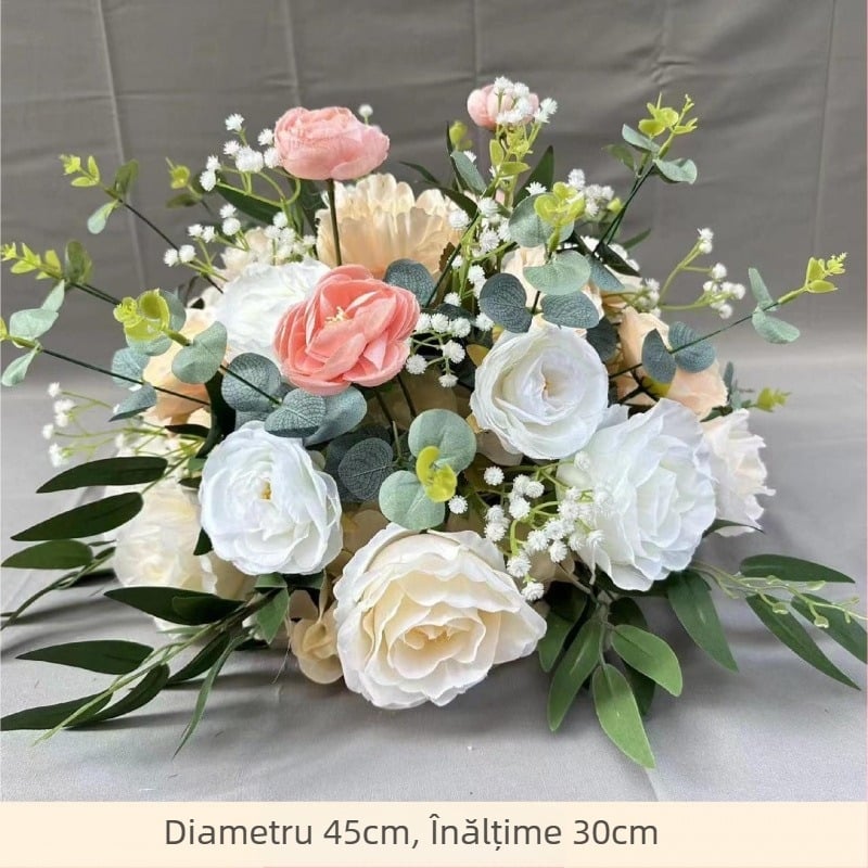 Livrare auto ceremonie fereastră nuntă decor stil flori artificiale decor flori false 4s magazin bun venit Kt marca coloană romană decor
