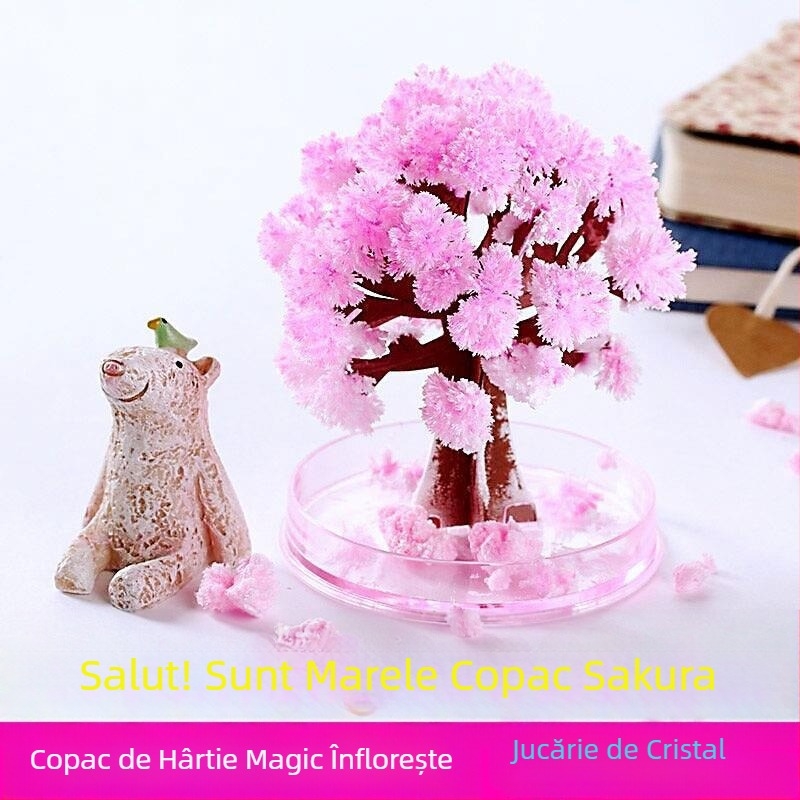 Sursă transfrontalieră de copac de hârtie cu flori pentru copii, jucării de copac de cristal cu creștere magică DIY, producători de brazi de Crăciun en-gros