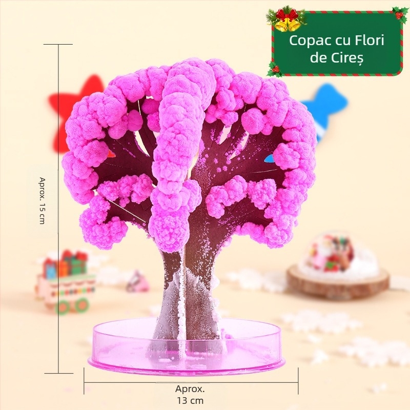 Sursă transfrontalieră de copac de hârtie cu flori pentru copii, jucării de copac de cristal cu creștere magică DIY, producători de brazi de Crăciun en-gros