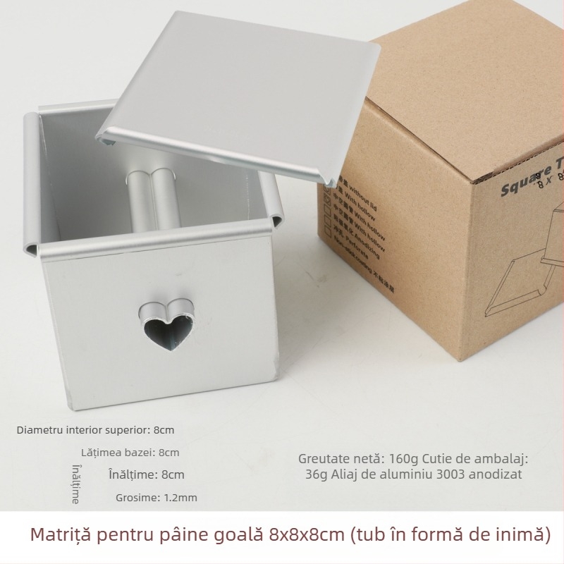 Formă pătrată pentru pâine prăjită de 250g, formă pătrată pentru tort, formă pentru pâine sandwich, formă pătrată pentru tort, formă antică pentru tort, îngroșată