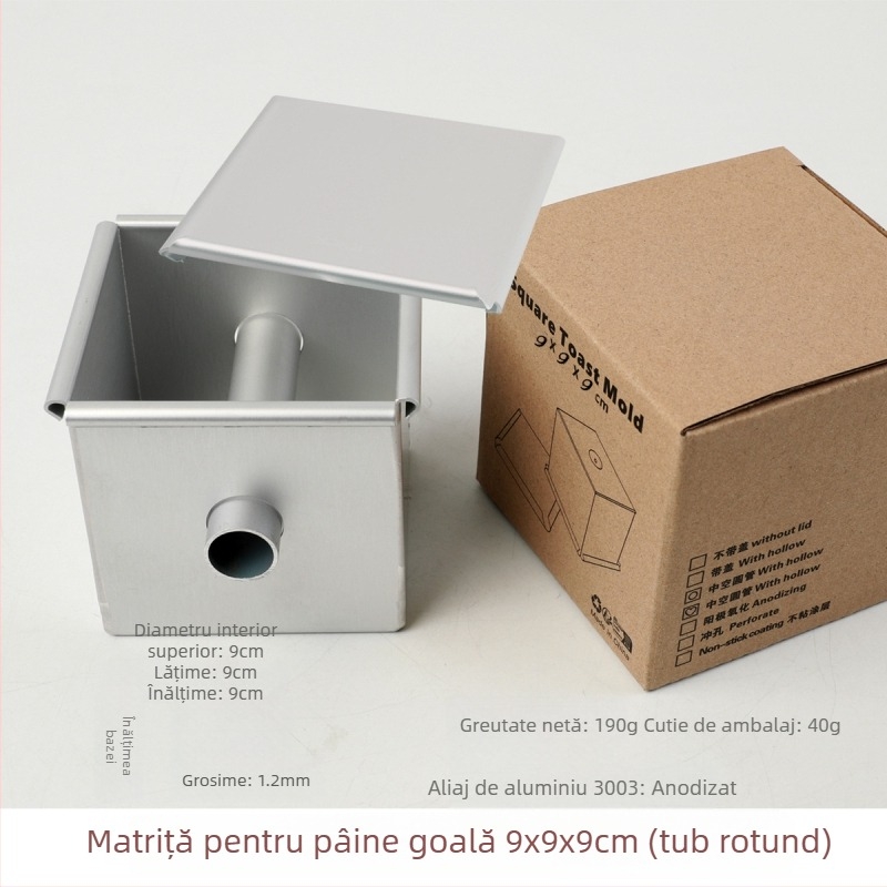 Formă pătrată pentru pâine prăjită de 250g, formă pătrată pentru tort, formă pentru pâine sandwich, formă pătrată pentru tort, formă antică pentru tort, îngroșată