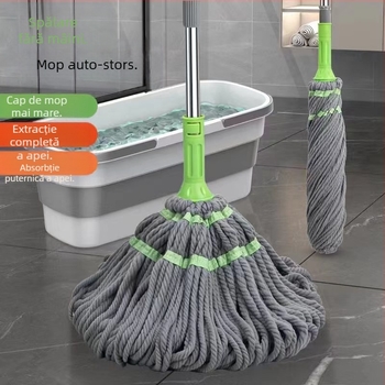 Mop rotativ Bicaso, cap de înlocuire pentru mop durabil, fără mâini, pentru uz casnic, umed și uscat, cu dublă utilizare