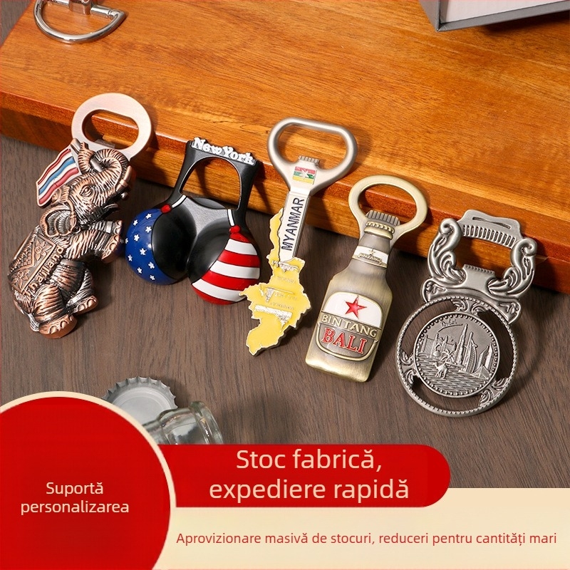 În stoc transfrontalier Thailanda Statele Unite Myanmar autocolant pentru frigider deschizător de sticle din aliaj de zinc personalizat cadou comemorativ de călătorie deschizător de sticle