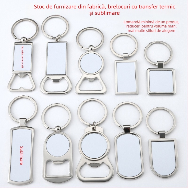 Deschizător de sticle metalic cu transfer termic, breloc cu sublimare, consumabile cu transfer termic DIY, gol