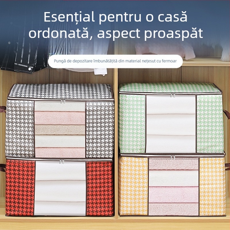 Geantă de depozitare Houndstooth pentru haine de uz casnic, husă de depozitare pentru jachete cu puf, organizare diversă, geantă pentru bagaje de mutat, depozitare pentru călătorie