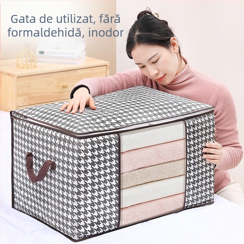 Geantă de depozitare Houndstooth pentru haine de uz casnic, husă de depozitare pentru jachete cu puf, organizare diversă, geantă pentru bagaje de mutat, depozitare pentru călătorie