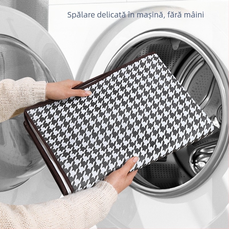 Geantă de depozitare Houndstooth pentru haine de uz casnic, husă de depozitare pentru jachete cu puf, organizare diversă, geantă pentru bagaje de mutat, depozitare pentru călătorie