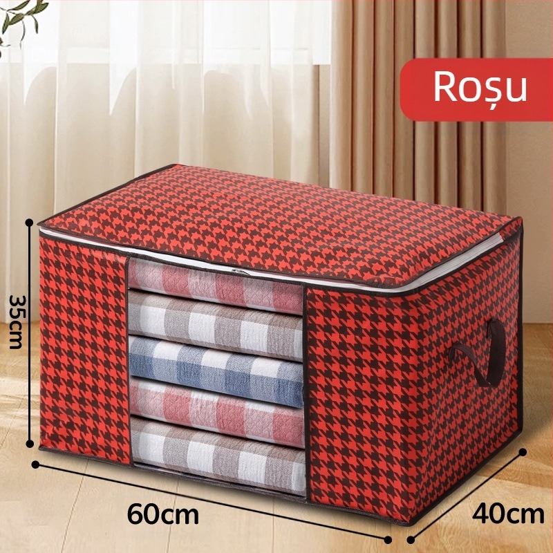Geantă de depozitare Houndstooth pentru haine de uz casnic, husă de depozitare pentru jachete cu puf, organizare diversă, geantă pentru bagaje de mutat, depozitare pentru călătorie