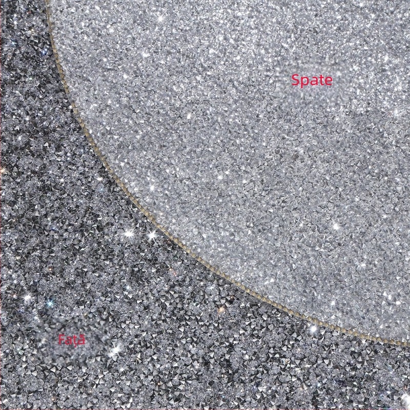 Nou suport de masă cu strasuri de 35,5 cm, argintiu, cristal, suport de pahare rotund, strălucitor, fabrică, en-gros