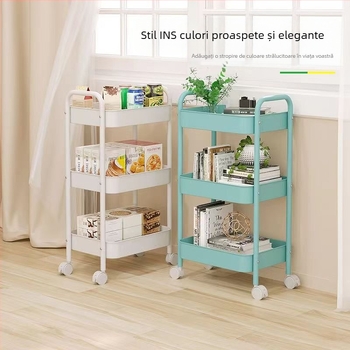 Suport de depozitare pentru cărucior, bucătărie, baie, dormitor, gustări, sufragerie pentru copii, mobil, pe podea, cu mai multe straturi, suport de depozitare