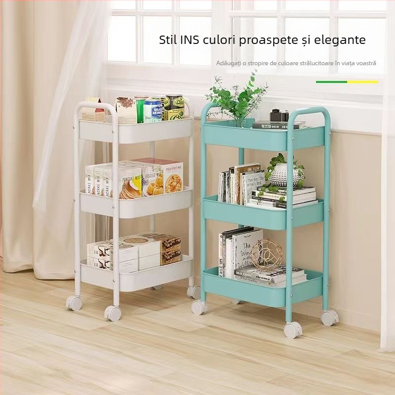 Suport de depozitare pentru cărucior, bucătărie, baie, dormitor, gustări, sufragerie pentru copii, mobil, pe podea, cu mai multe straturi, suport de depozitare
