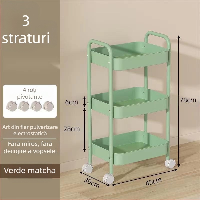 Suport de depozitare pentru cărucior, bucătărie, baie, dormitor, gustări, sufragerie pentru copii, mobil, pe podea, cu mai multe straturi, suport de depozitare