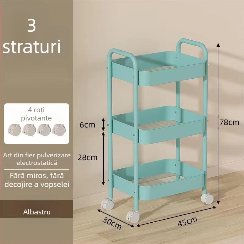 Suport de depozitare pentru cărucior, bucătărie, baie, dormitor, gustări, sufragerie pentru copii, mobil, pe podea, cu mai multe straturi, suport de depozitare