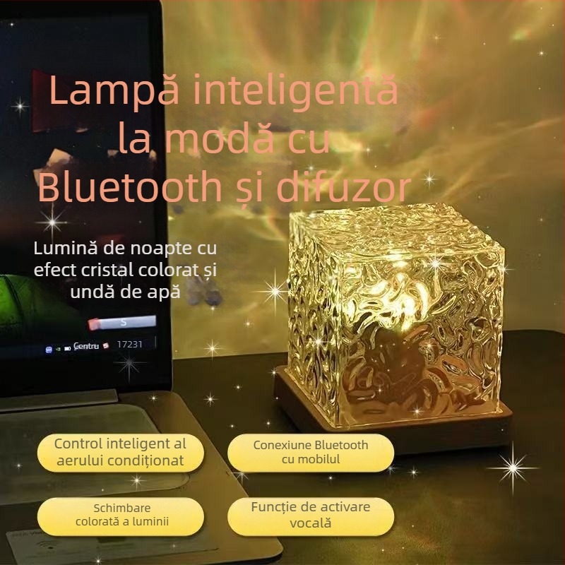 Lumină de noapte LED transfrontalieră Amazon Shadow, lumină de atmosferă cu unduiri de apă, iluminare ambientală, protecție pentru ochi, reglabilă în intensitate reglabilă