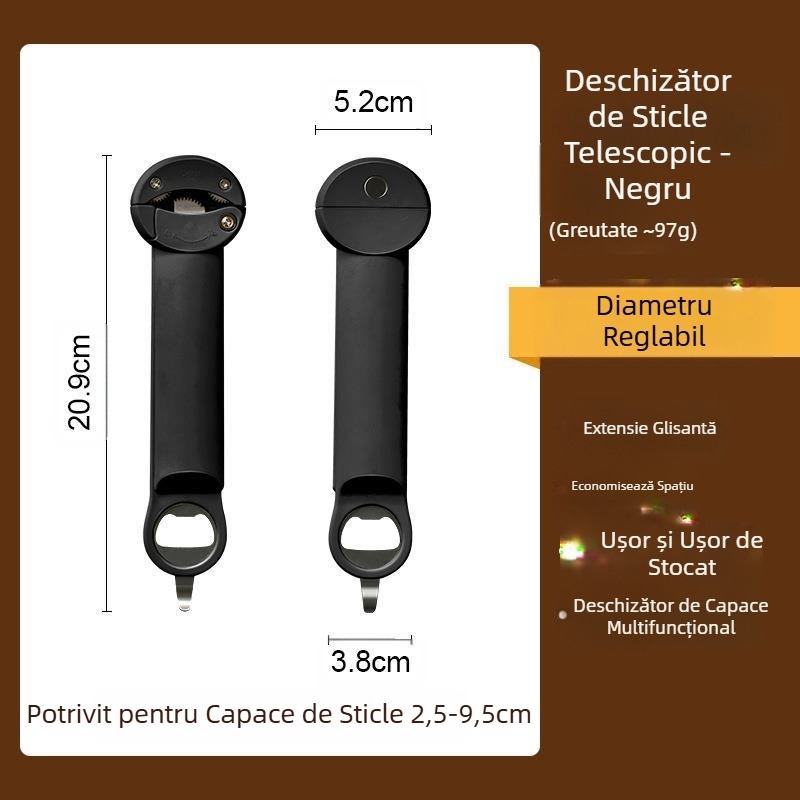 Deschizător de capace din oțel inoxidabil care economisește forța de muncă, deschizător de capace de sticle, deschizător de conserve, deschizător de capace de sticle, deschizător de capace de sticle