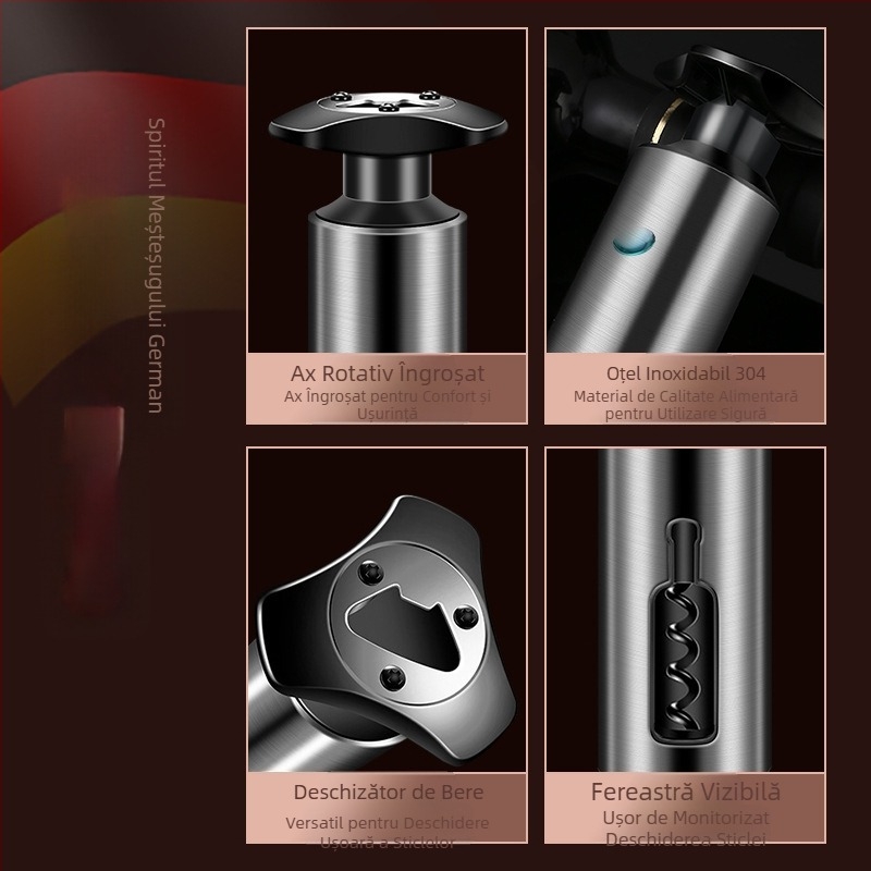 Deschizător de sticle din oțel inoxidabil, șurubelniță de bere pentru hotel, set de vin, deschizător de sticle, deschizător de sticle de vin, gadget de bucătărie