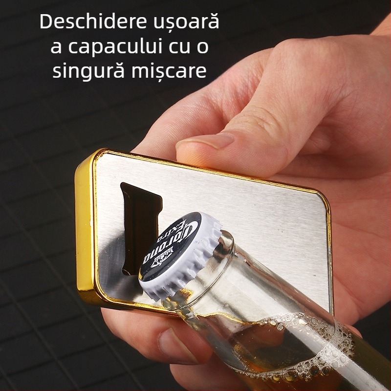 Deschizător de sticle de bere din oțel inoxidabil ABS de uz casnic, simulare, bară de aur, cărămidă de aur, magnet, decorare, frigider, autocolant, bucătărie, starter de vin