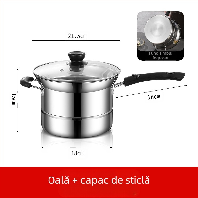 Friteuză din oțel inoxidabil transfrontalieră Amazon, oală multifuncțională pentru supă, oală pentru aburire și fierbere, oală pentru tăiței, cadou en-gros